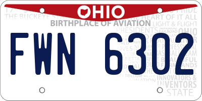 OH license plate FWN6302