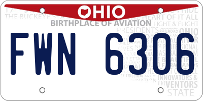 OH license plate FWN6306