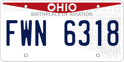 OH license plate FWN6318