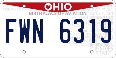 OH license plate FWN6319