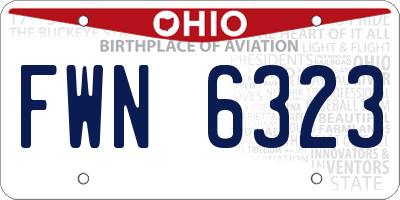 OH license plate FWN6323
