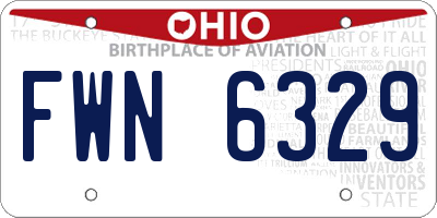 OH license plate FWN6329