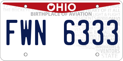OH license plate FWN6333