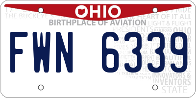 OH license plate FWN6339