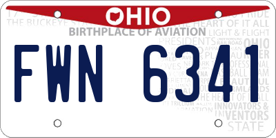 OH license plate FWN6341