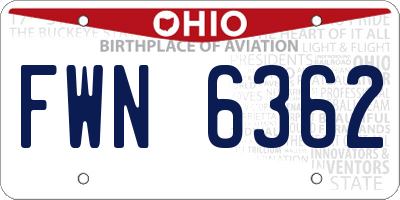 OH license plate FWN6362