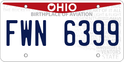 OH license plate FWN6399