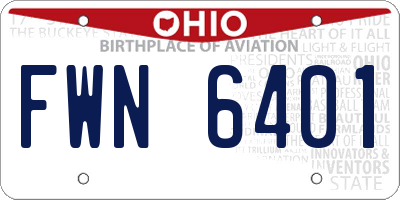OH license plate FWN6401