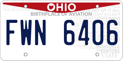 OH license plate FWN6406