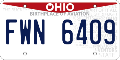 OH license plate FWN6409