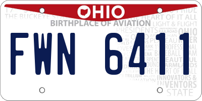 OH license plate FWN6411