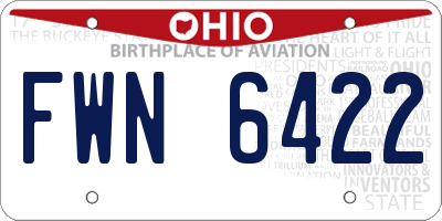 OH license plate FWN6422