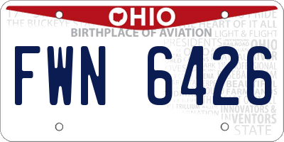 OH license plate FWN6426