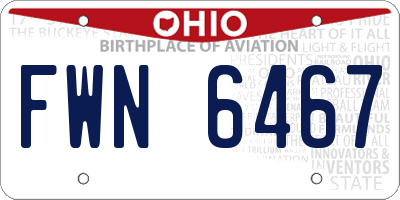 OH license plate FWN6467
