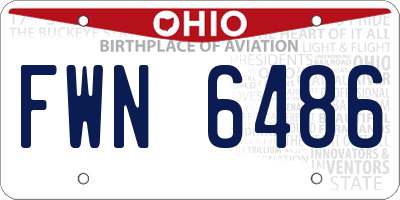 OH license plate FWN6486