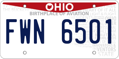 OH license plate FWN6501