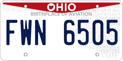 OH license plate FWN6505