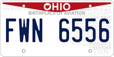 OH license plate FWN6556