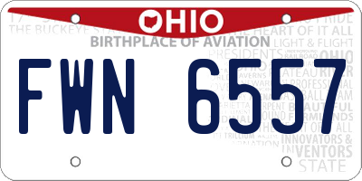 OH license plate FWN6557