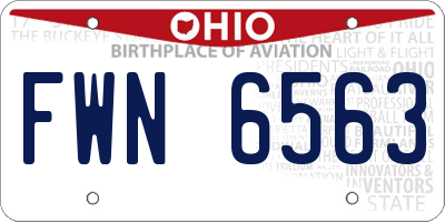OH license plate FWN6563