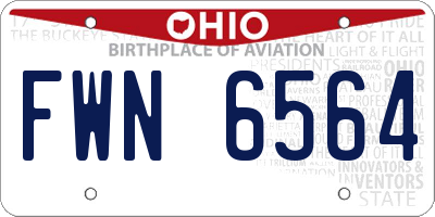 OH license plate FWN6564