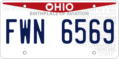 OH license plate FWN6569