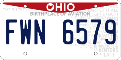 OH license plate FWN6579