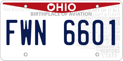 OH license plate FWN6601