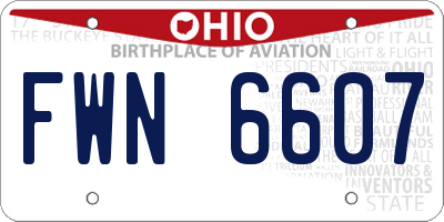 OH license plate FWN6607