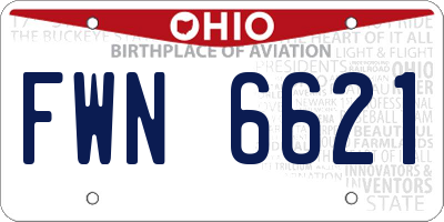 OH license plate FWN6621