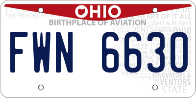 OH license plate FWN6630