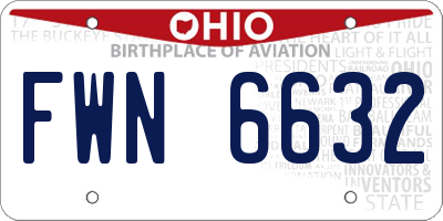 OH license plate FWN6632