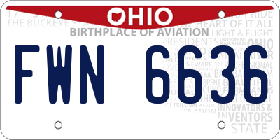 OH license plate FWN6636