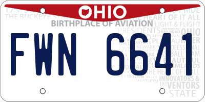 OH license plate FWN6641