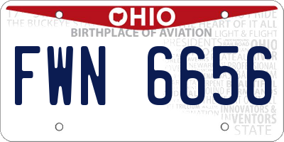 OH license plate FWN6656
