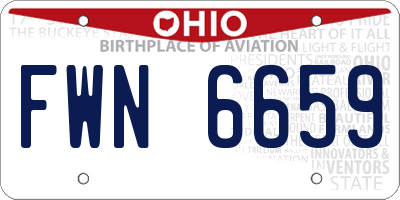 OH license plate FWN6659