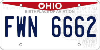 OH license plate FWN6662
