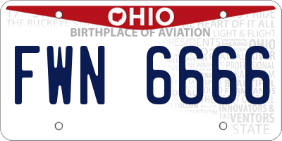 OH license plate FWN6666