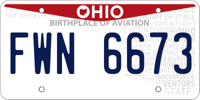OH license plate FWN6673
