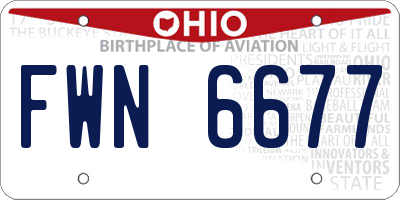 OH license plate FWN6677