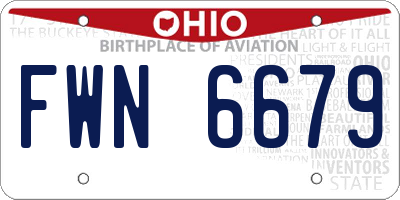 OH license plate FWN6679