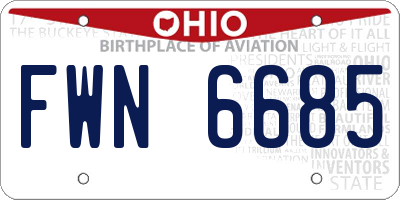 OH license plate FWN6685