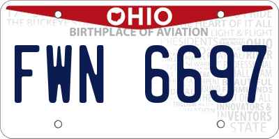OH license plate FWN6697