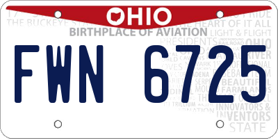 OH license plate FWN6725