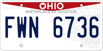 OH license plate FWN6736