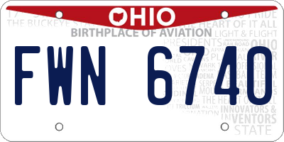 OH license plate FWN6740