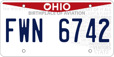 OH license plate FWN6742