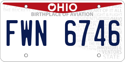 OH license plate FWN6746