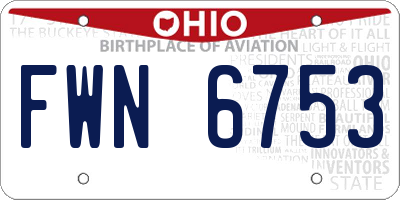 OH license plate FWN6753