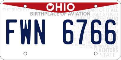 OH license plate FWN6766
